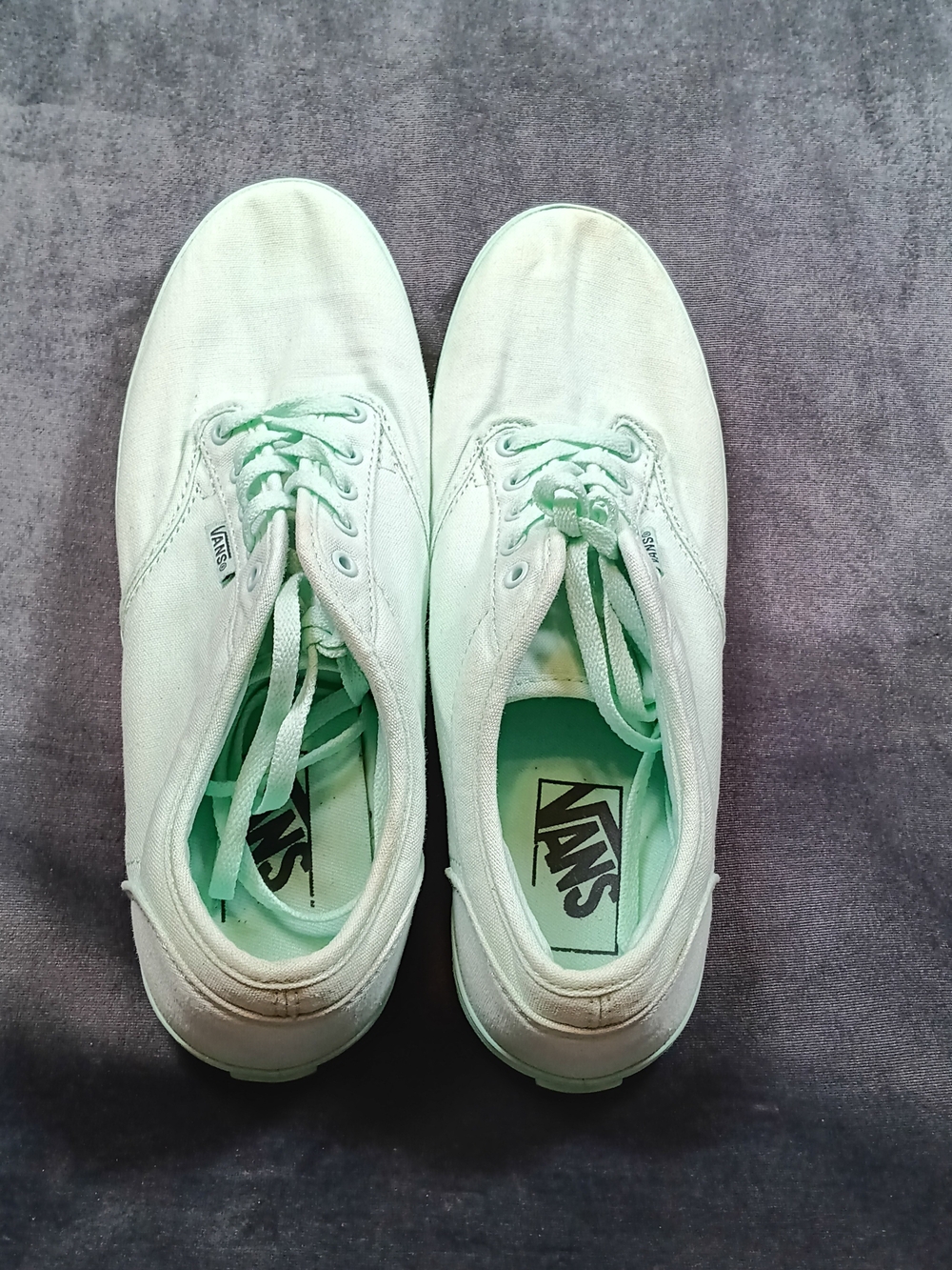 Vans Women’s Light Mint Canvas Low-Top Sneakers